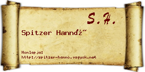 Spitzer Hannó névjegykártya